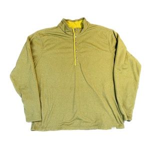 Columbia Park Range ¼ Snap Insulated Waffle Knit Green/Yellow Pullover XXL